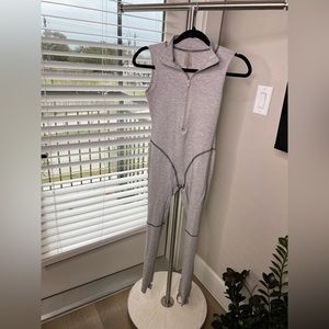 Matte Brand gray mock neck jumpsuit